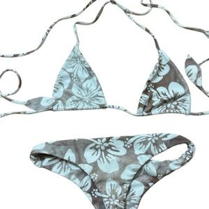 Benoa Swim Blue and Brown Floral Bikini